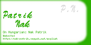 patrik nak business card